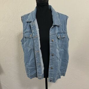 Coldwater Creek Light Blue Denim Vest